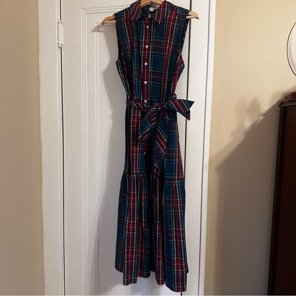 Sleeveless tartan shirtdress - Picture 5 of 11